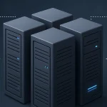 Три сервери з іконками CPU, RAM, SSD, LiteSpeed і геолокації — технічна інфраструктура сучасного хостингу