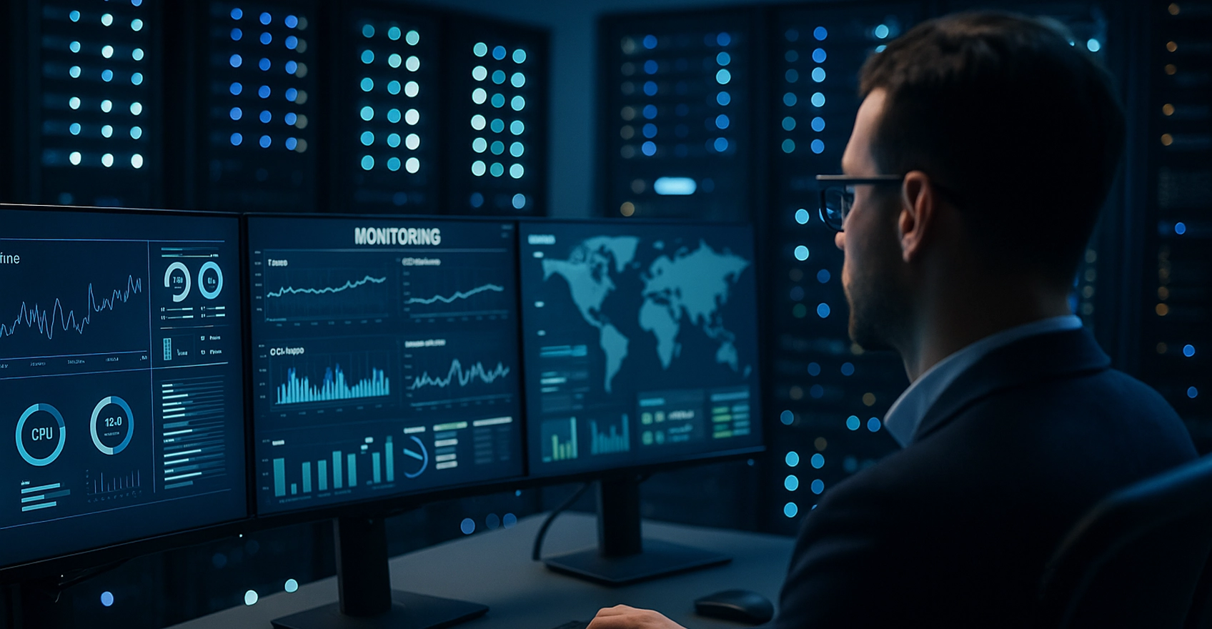 Моніторинг роботи серверів спеціалістом у дата-центрі