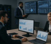 Команда B2B-компанії аналізує дані та працює з інфраструктурою в офісі