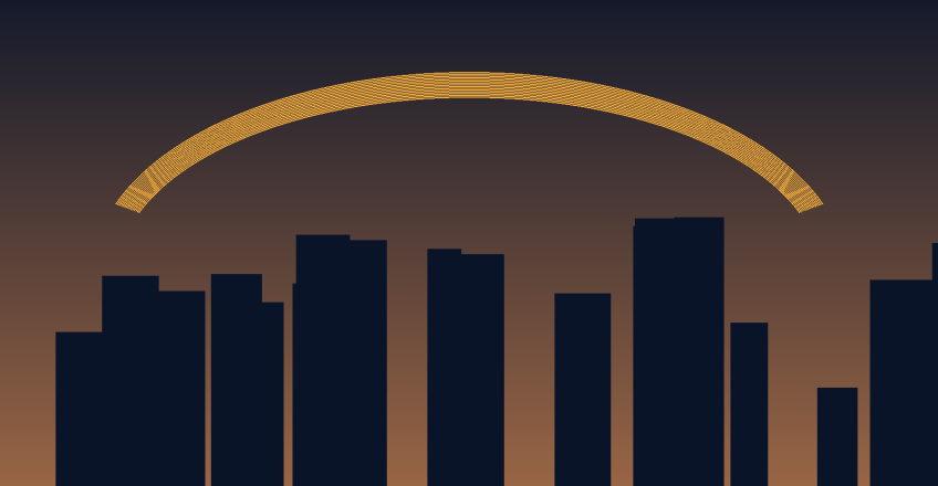 Міський горизонт на світанку як метафора масштабування бізнесу та стабільної інфраструктури