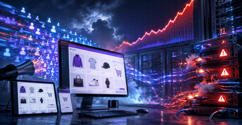 WooCommerce магазин падає під час рекламного навантаження на хостинг